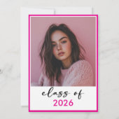 Modern Pink Typography Graduation Announcement 招待状 (裏面)