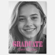 Modern Pink Typography Graduation Photo 