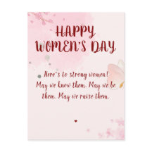 Modern Pink Watercolor Floral Women's Day