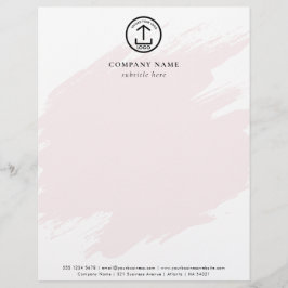 Modern Pink Watercolor Template Business Logo レターヘッド