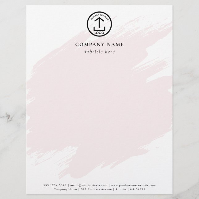 Modern Pink Watercolor Template Business Logo レターヘッド (正面)