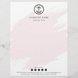 Modern Pink Watercolor Template Logo Social Media レターヘッド