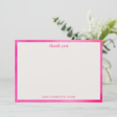 Modern Pink Watercolor Trendy Custom Bat Mitzvah サンキューカード (スタンド正面)