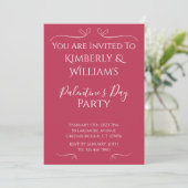 Modern Pink White Palentine's Day Party Invitation 招待状 (スタンド正面)