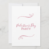 Modern Pink White Palentine's Day Party Invitation 招待状 (裏面)
