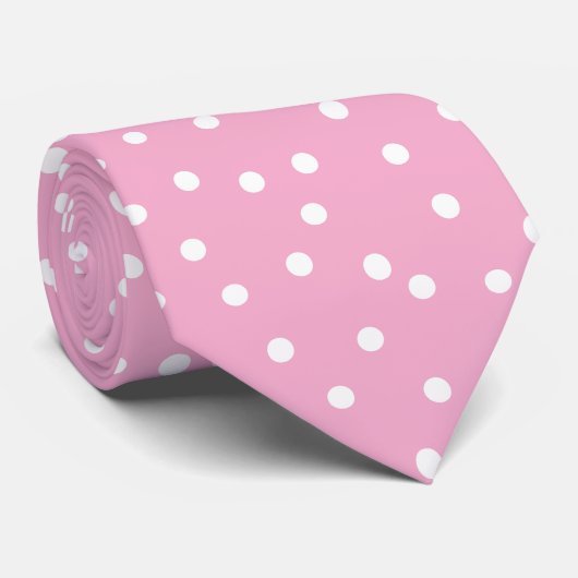 modern Pink White Polka Dots Groom Gift   ネクタイ (ロール)