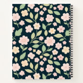 Modern Pink Wildflowers Pattern ノートブック (裏面)