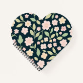 Modern Pink Wildflowers Pattern ノートブック (正面)