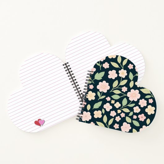 Modern Pink Wildflowers Pattern ノートブック (内部)