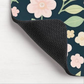 Modern Pink Wildflowers Pattern マウスパッド (コーナー)