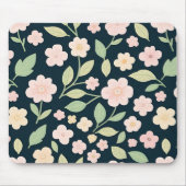 Modern Pink Wildflowers Pattern マウスパッド (正面)