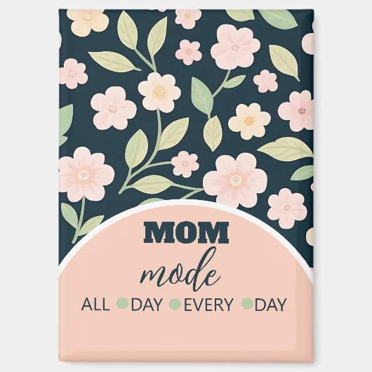 Modern Pink Wildflowers Pattern マグネット (正面)