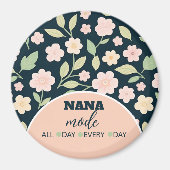 Modern Pink Wildflowers Pattern マグネット (正面)