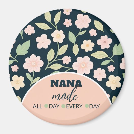 Modern Pink Wildflowers Pattern マグネット (正面)