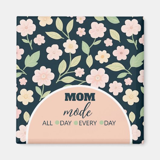 Modern Pink Wildflowers Pattern マグネット (正面)