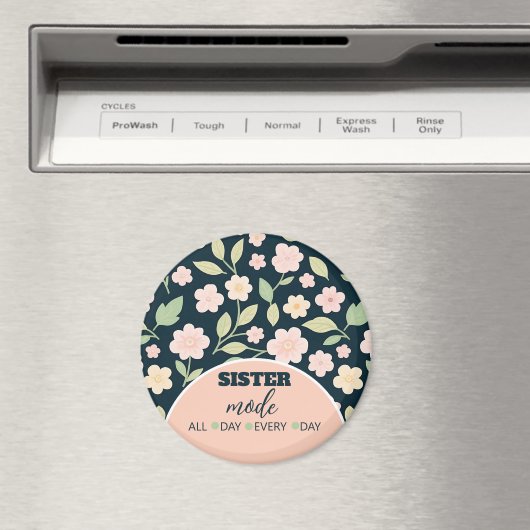 Modern Pink Wildflowers Pattern マグネット (インサイチュ (食洗機))