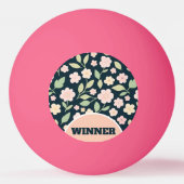 Modern Pink Wildflowers Pattern 卓球ボール (裏面)