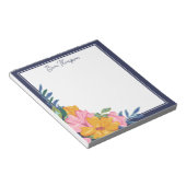 Modern Pink & Yellow Floral Arrangement ノートパッド (アングル)