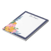 Modern Pink & Yellow Floral Arrangement ノートパッド (回転)