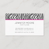 Modern Pink Zebra Print Custom Company Logo 名刺 (裏面)