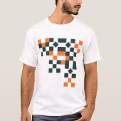 Modern Pixel Art Abstract Geometric Corner Design Tシャツ (正面)