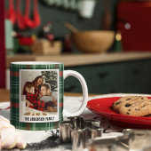 Modern Plaid Christmas Photo Collage Coffee Mug コーヒーマグカップ