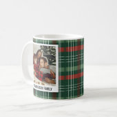 Modern Plaid Christmas Photo Collage Coffee Mug コーヒーマグカップ (正面左)