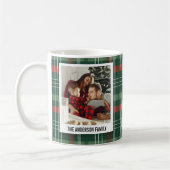 Modern Plaid Christmas Photo Collage Coffee Mug コーヒーマグカップ (左)