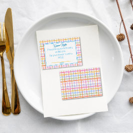Modern Plaid Colorful Rainbow Diaper Raffle  エンクロージャーカード