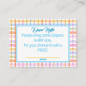 Modern Plaid Colorful Rainbow Diaper Raffle  エンクロージャーカード (正面)