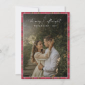 Modern Plaid Newlywed First Christmas 2 Photo シーズンカード (正面)