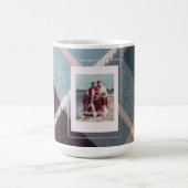 Modern Plaid Rustic Photo Christmas coffee mug コーヒーマグカップ (中央)