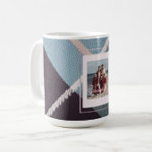 Modern Plaid Rustic Photo Christmas coffee mug コーヒーマグカップ (正面左)