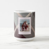 Modern Plaid Rustic Photo Christmas coffee mug コーヒーマグカップ (中央)
