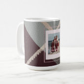 Modern Plaid Rustic Photo Christmas coffee mug コーヒーマグカップ (正面左)