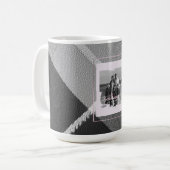 Modern Plaid Rustic Photo Christmas mug コーヒーマグカップ (正面左)