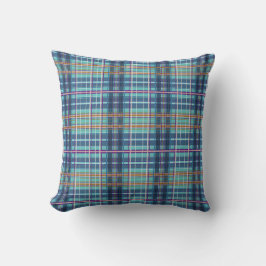 Modern Plaid Throw Pillow - Vibrant Colorful Tarta クッション