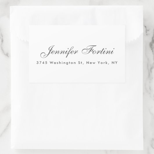 Modern Plain Elegant Minimalist Simple 長方形シール (バッグ)