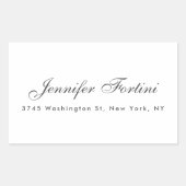 Modern Plain Elegant Minimalist Simple 長方形シール (正面)