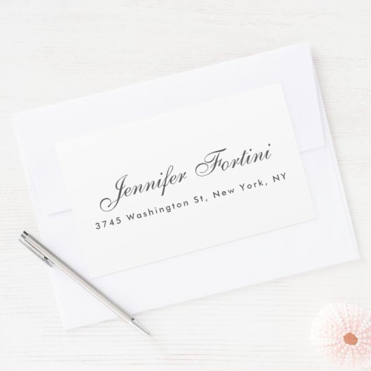 Modern Plain Elegant Minimalist Simple 長方形シール (封筒)