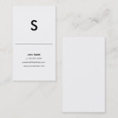 Modern Plain Initial Personal or Companyカード 名刺 (正面/裏面)