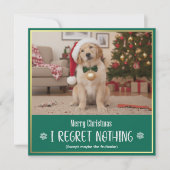 Modern Playful Cute Dog Photo Funny Christmas シーズンカード (正面)