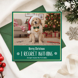Modern Playful Cute Dog Photo Funny Christmas シーズンカード