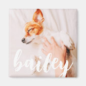 Modern Playful Simple Elegant Chic Pet Photo マグネット (正面)