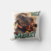 Modern Playful Simple Grunge Custom Pet Photo クッション (正面)