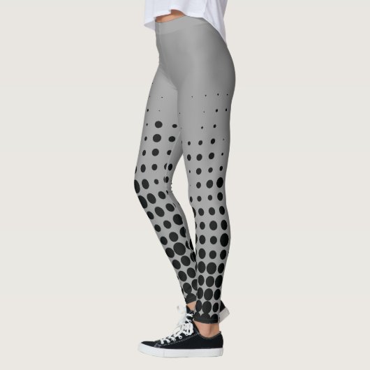 Modern, playful, urban geometric circle pattern レギンス (左)