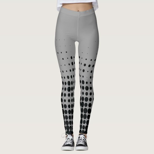 Modern, playful, urban geometric circle pattern レギンス (正面)
