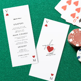 Modern Playing Card Casino Vegas Wedding Menu メニュー