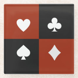 Modern Playing Card Suit Poker & Bridge gift ガラスコースター