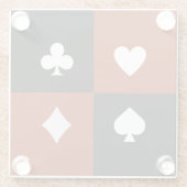 Modern Playing Card Suit Poker & Bridge gift ガラスコースター (裏面)